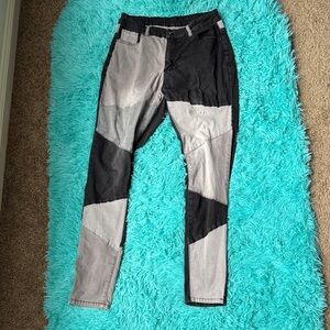 Black and Gray Patchwork Jeans